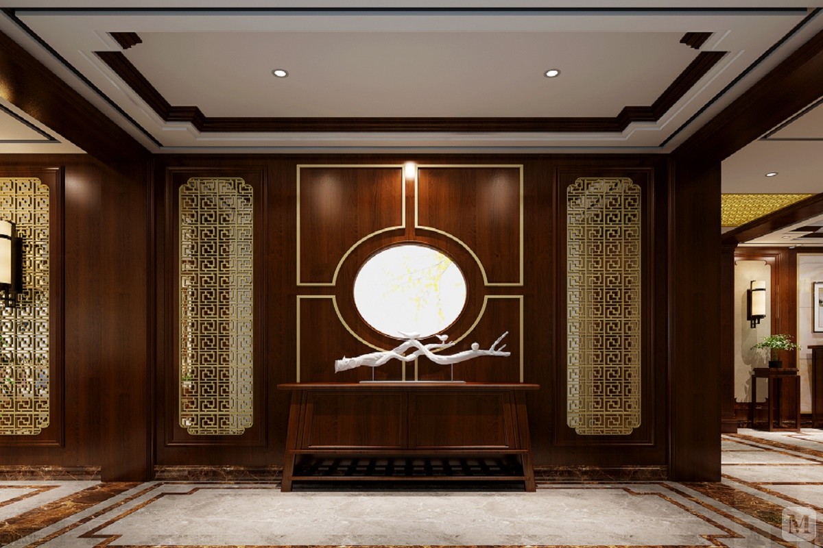中式玄关装修效果图