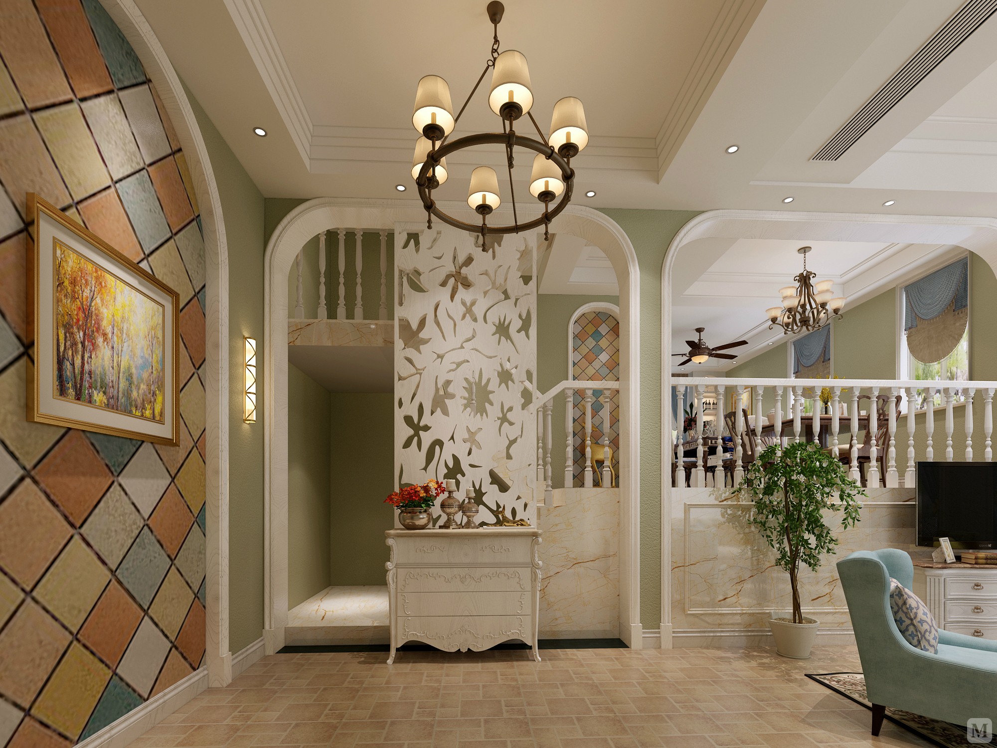 田园玄关装修效果图