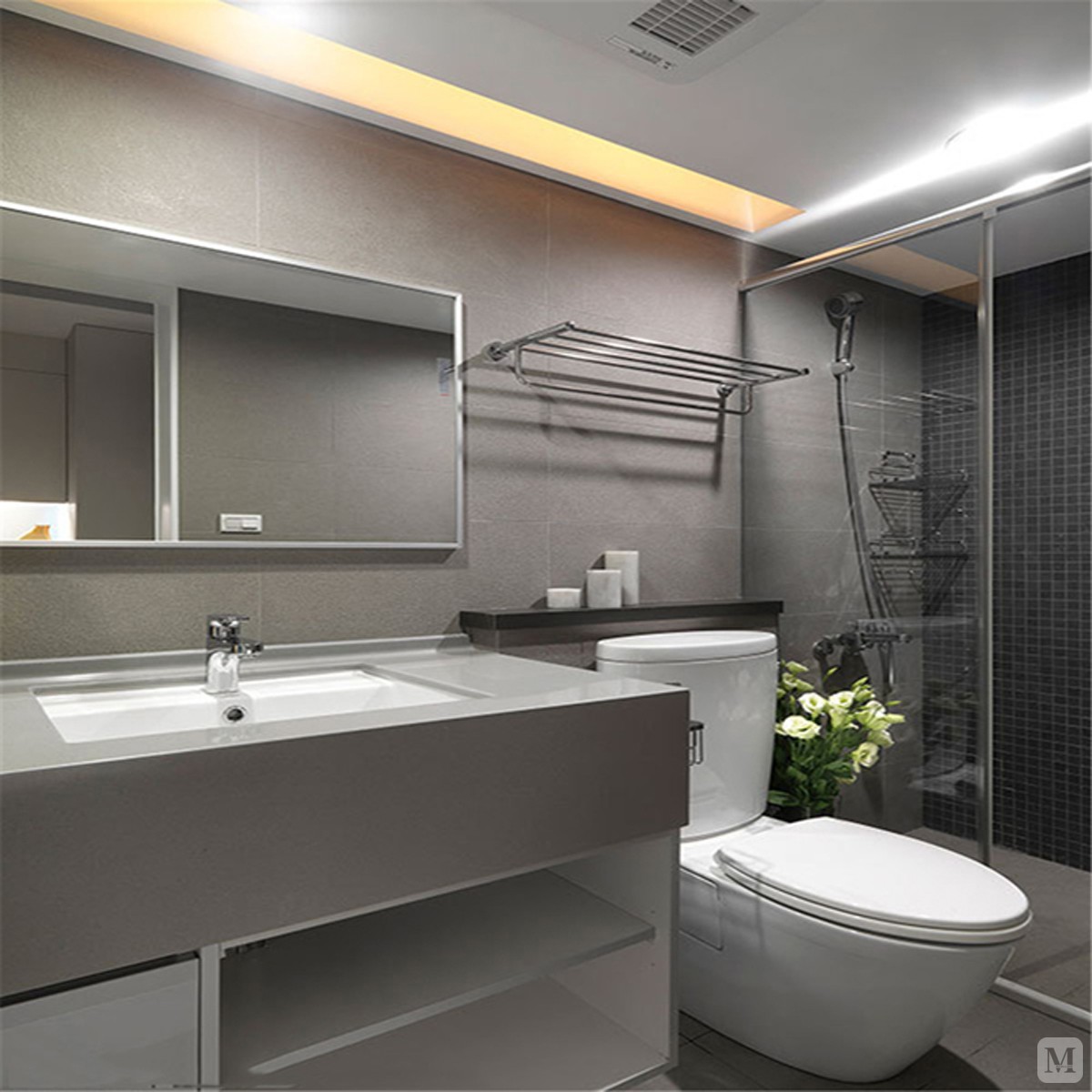 简约卫生间灯具装修效果图