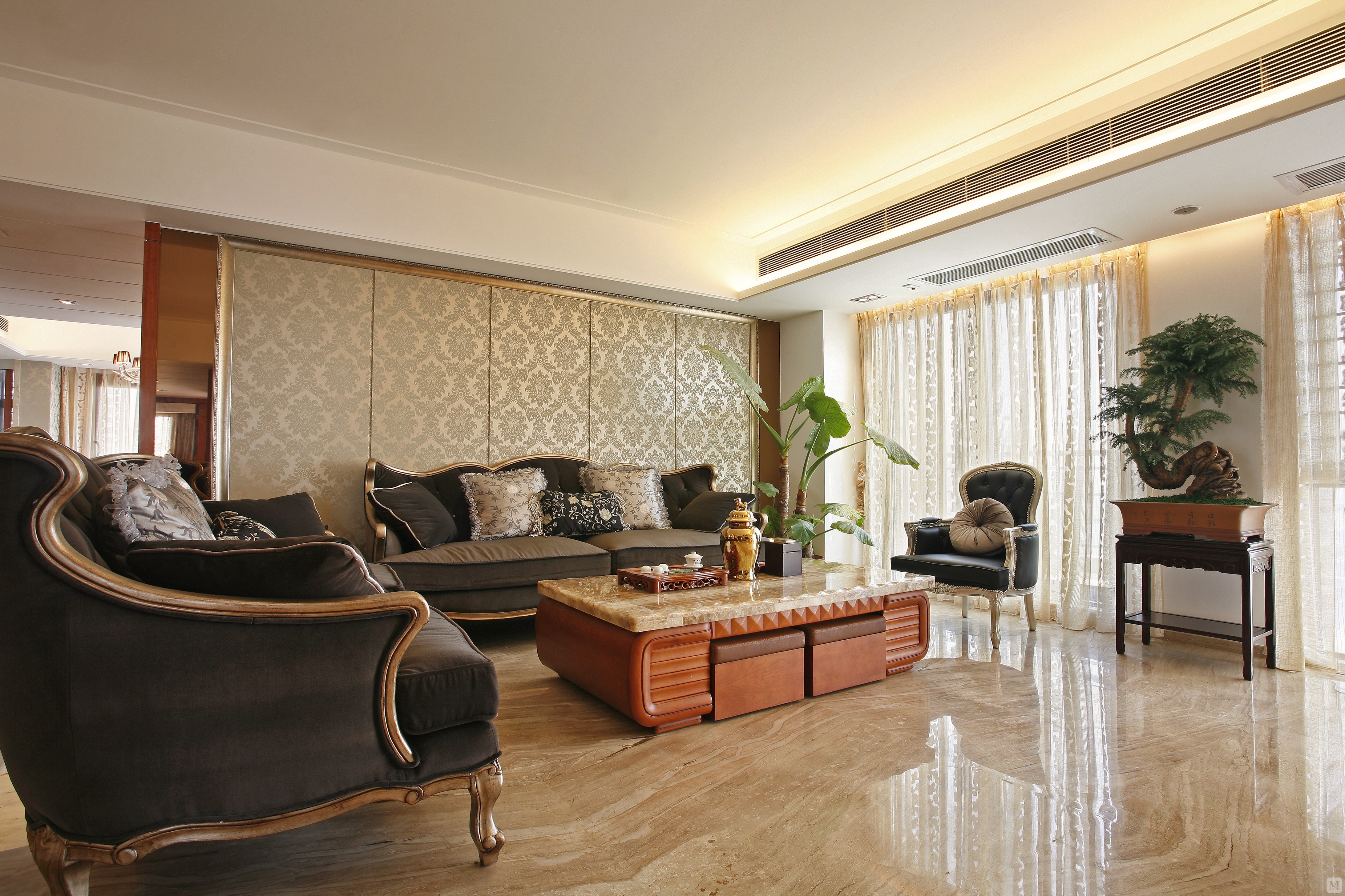 5万198㎡简欧复式装修惠州碧桂园翡翠山别墅设计