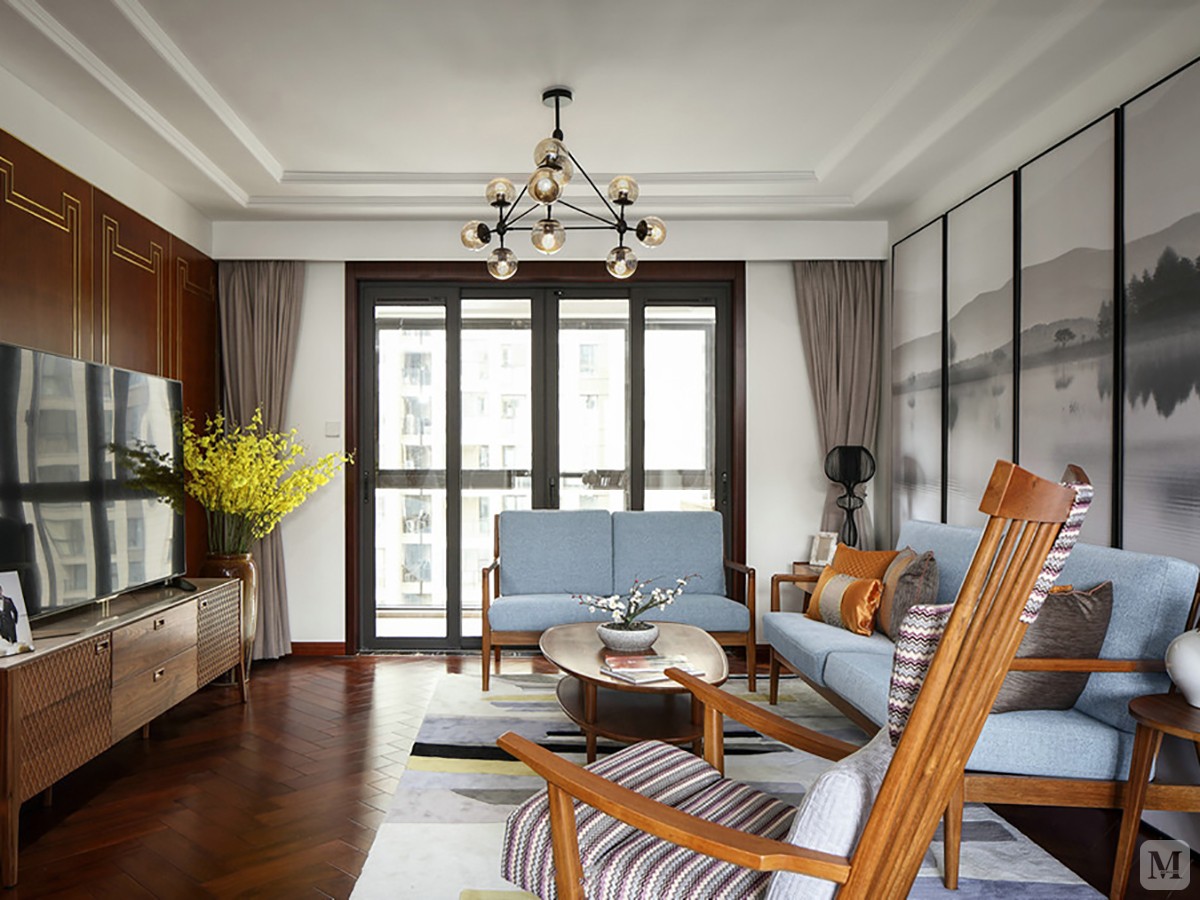 8万191㎡新古典四房装修蕴秀园 新中式禅意-红星美凯龙家装效果图