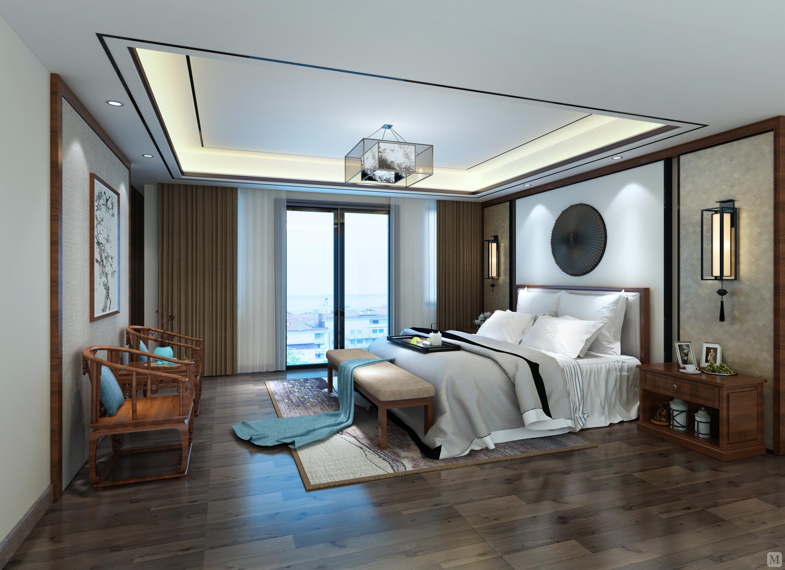 8万135㎡中式四房装修新中式设计案例.-红星美凯龙家装效果图