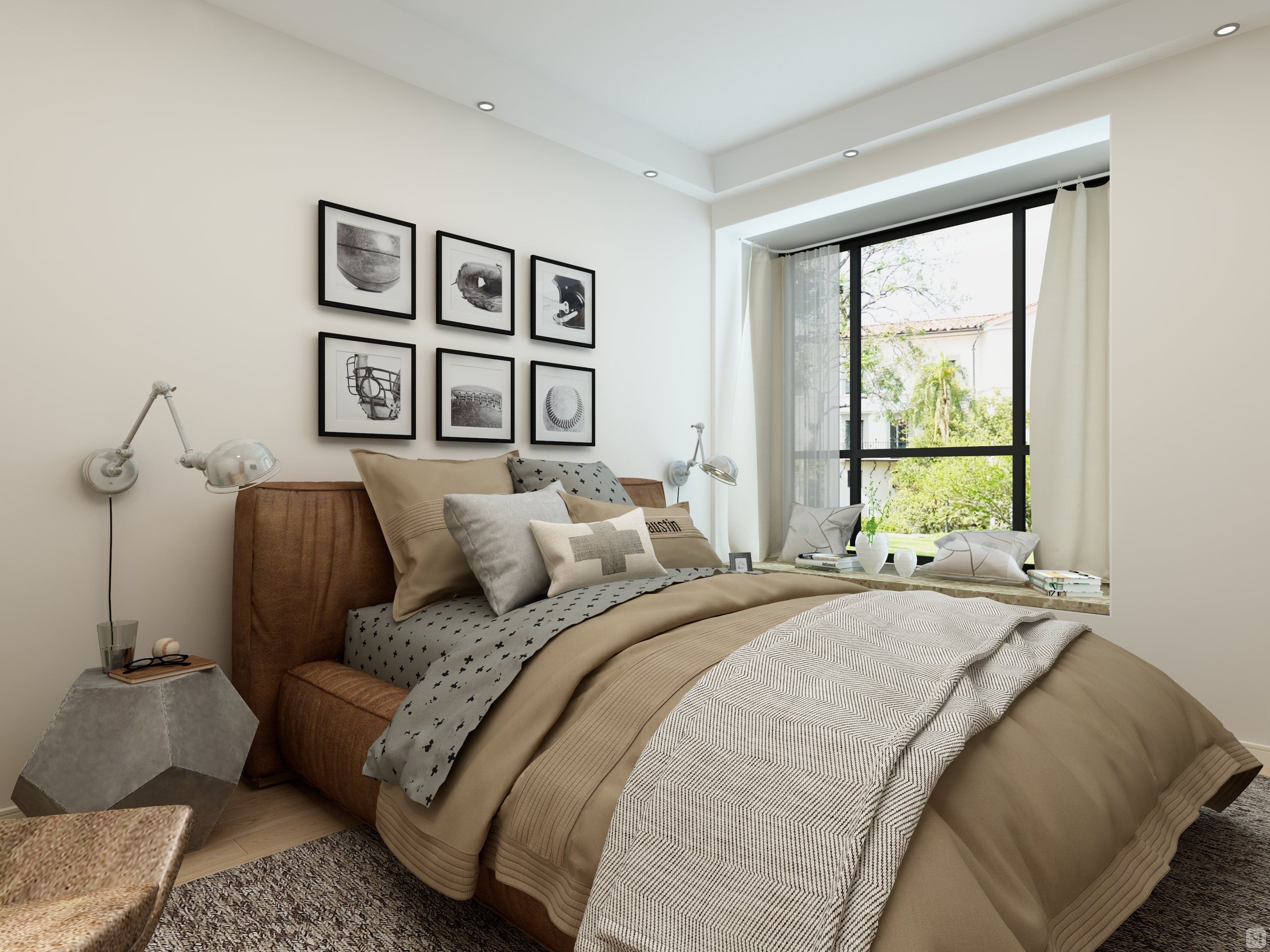 美式卧室窗帘装修效果图-红星美凯龙家装效果图