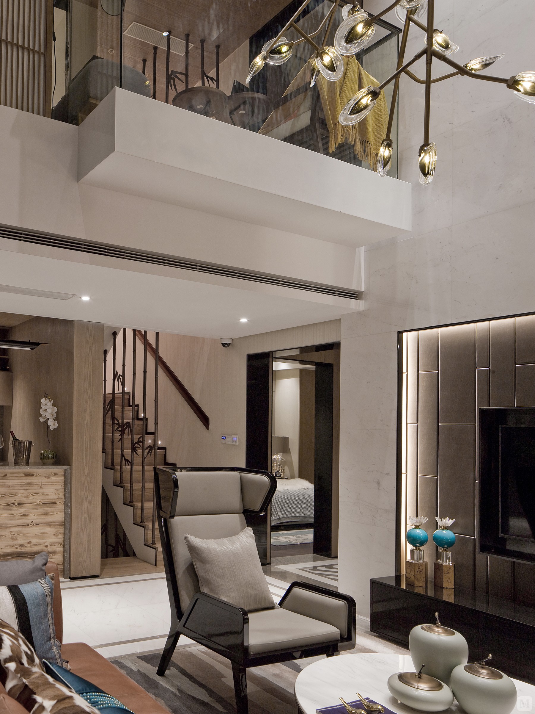 中式别墅装修康桥九溪郡131叠拼样板间(325㎡)-红星美凯龙家装效果图