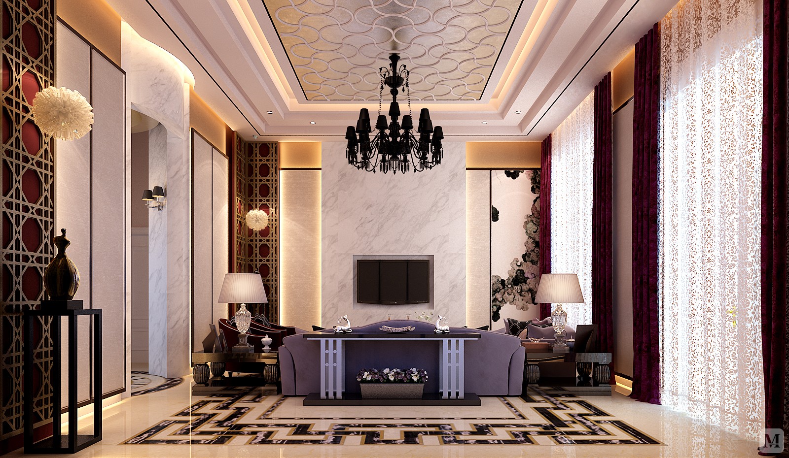 新古典客厅沙发装修效果图