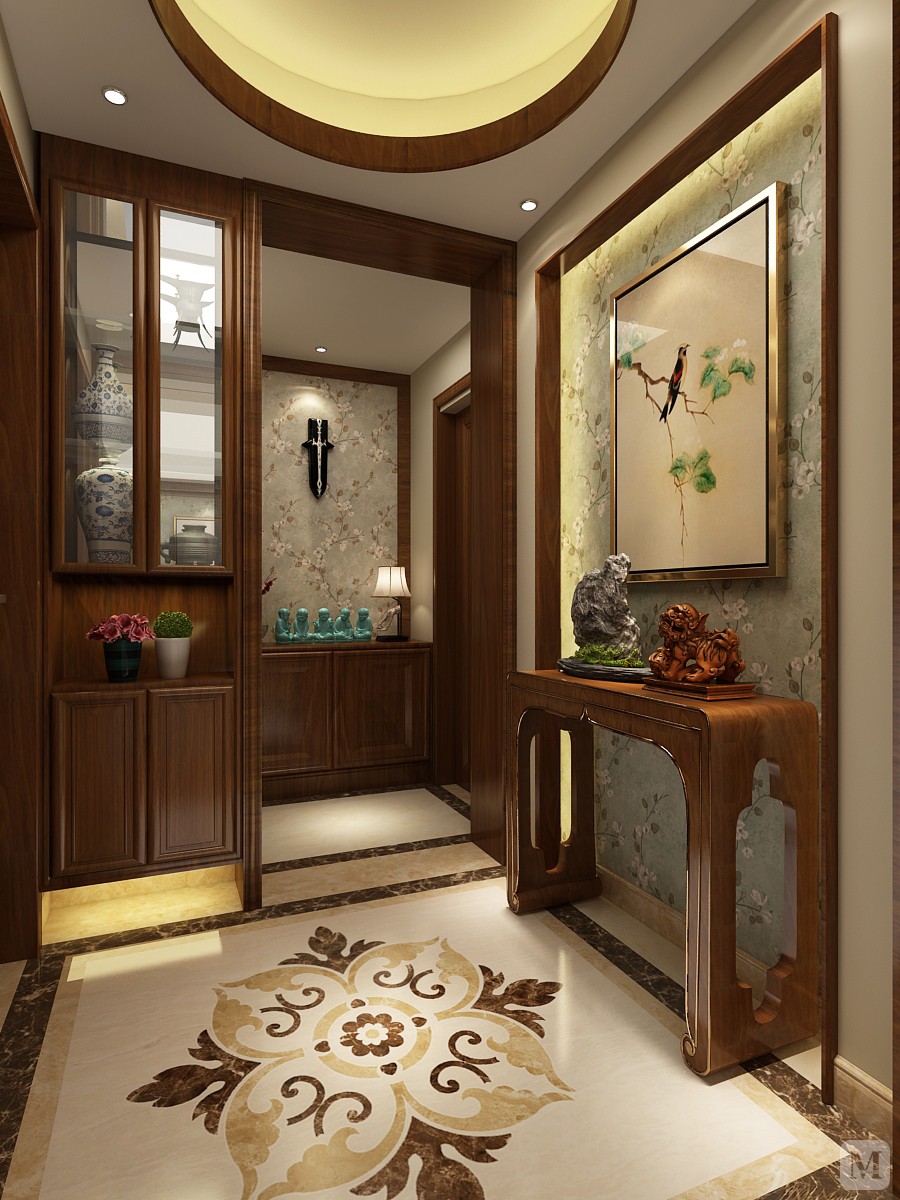 中式玄关装修效果图-红星美凯龙家装效果图