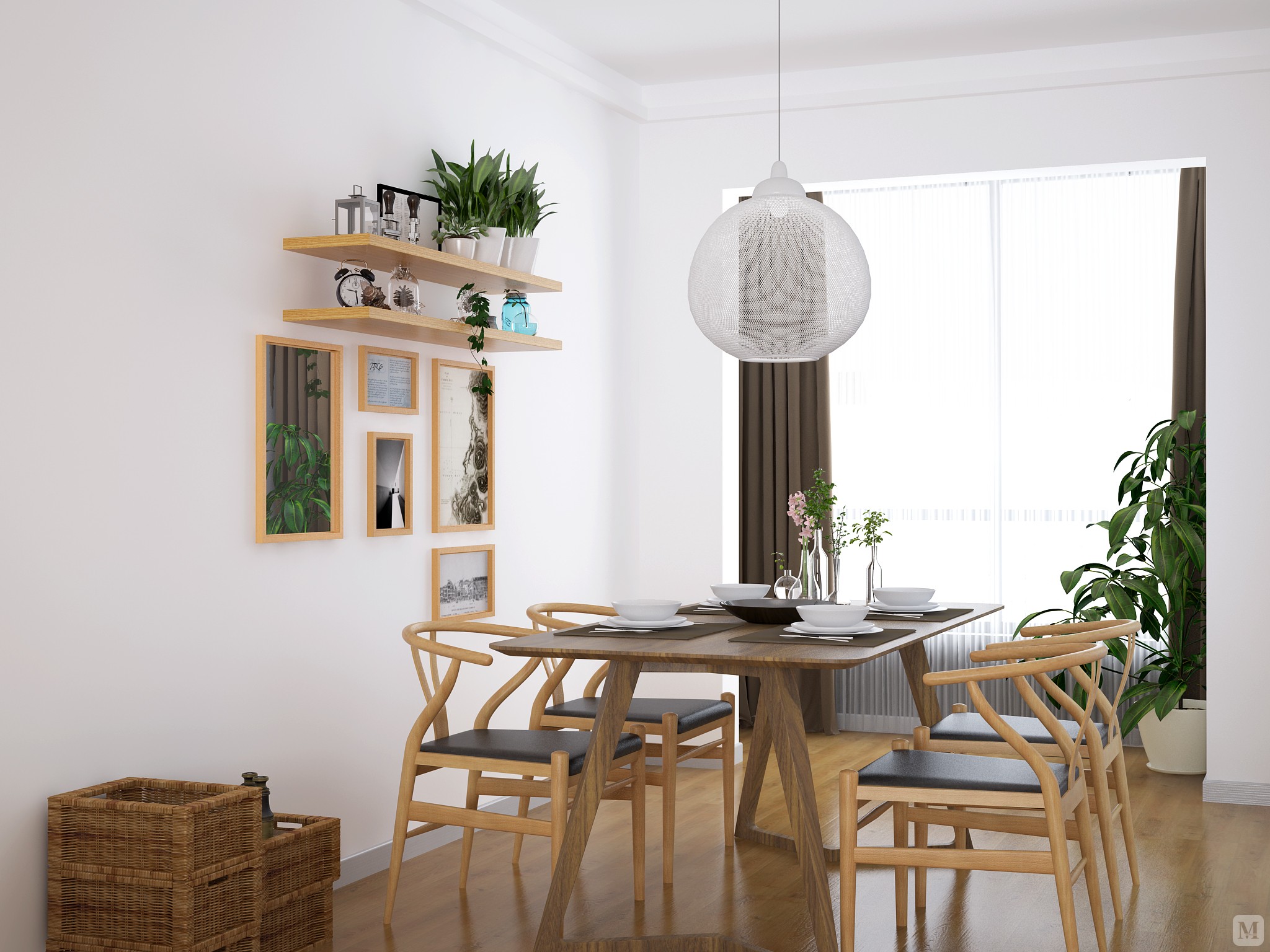 家具颜色以灰色,咖色搭配,在整体空间利用上做到最大实用功能