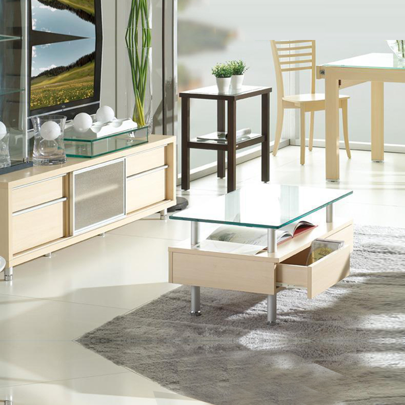 红苹果红苹果家具12米时尚客厅玻璃长方形角边创意茶几r18647r18647