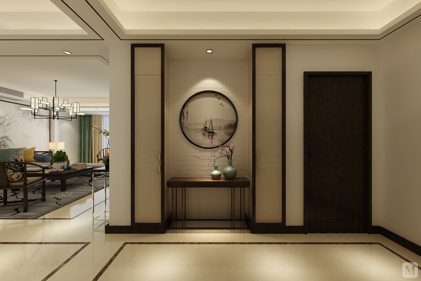 中式玄关装修效果图