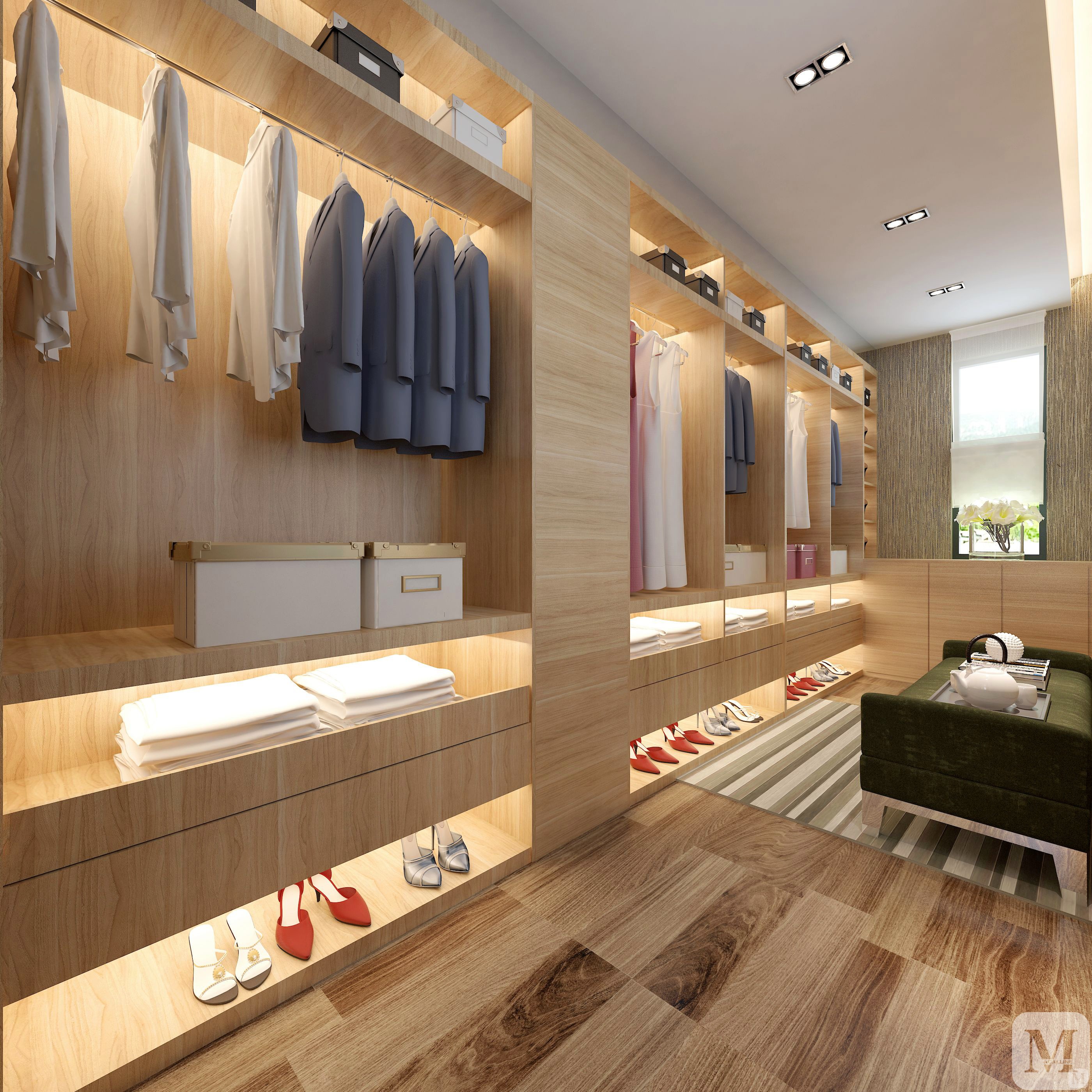 简约衣帽间储物柜装修效果图