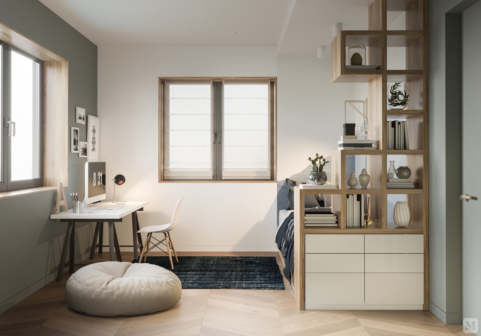 自然的生活空间却能让人身心舒畅,感到宁静和安逸;藉着室内空间的解构